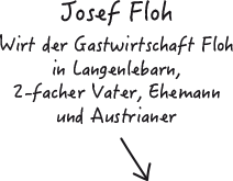 Josef Floh. Wirt der Gastwirtschaft Floh in Langenlebarn, 2-facher Vater, Ehemann und Austrianer